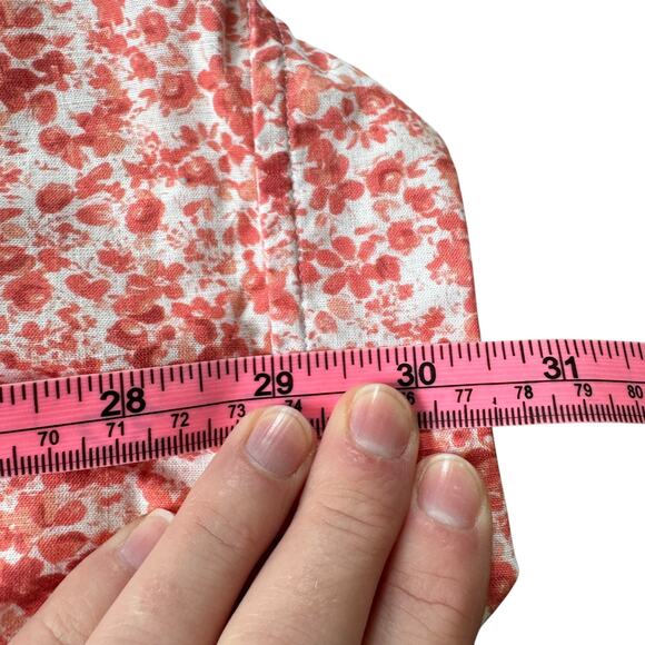 Frank & Eileen Finbar Classic Linen Button Front Shirt Peach Floral - Picture 10 of 10